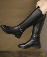 Bota de Couro Feminina Country de cano curto, bico fino, salto grosso médio e zíper lateral